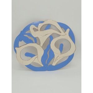 WM. A. ROGERS Decorative Blue & Ivory‎ Calla Lily Trivet